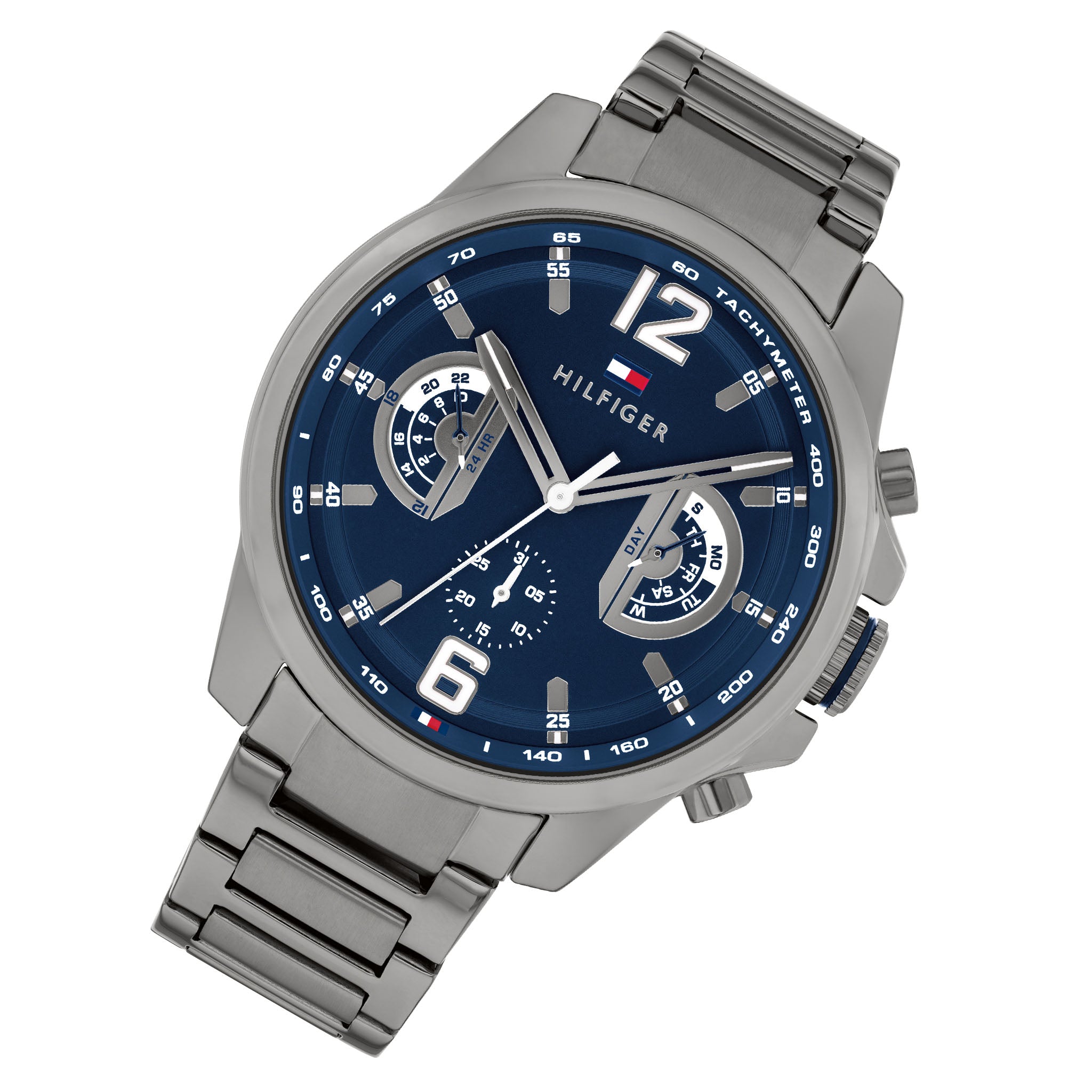 Tommy Hilfiger Grey Steel Navy Dial Multi-function Men's Watch - 1710639