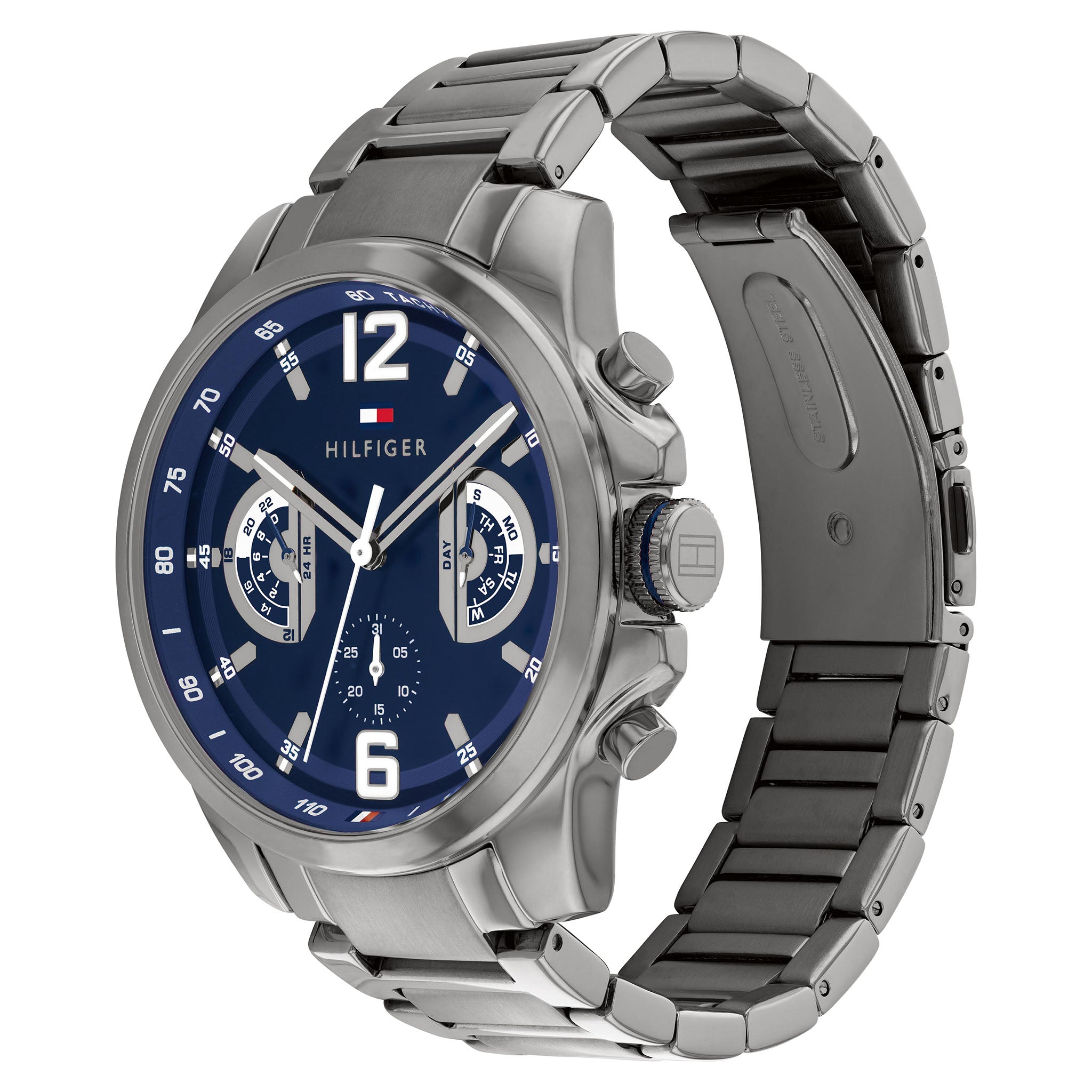 Tommy Hilfiger Grey Steel Navy Dial Multi-function Men's Watch - 1710639
