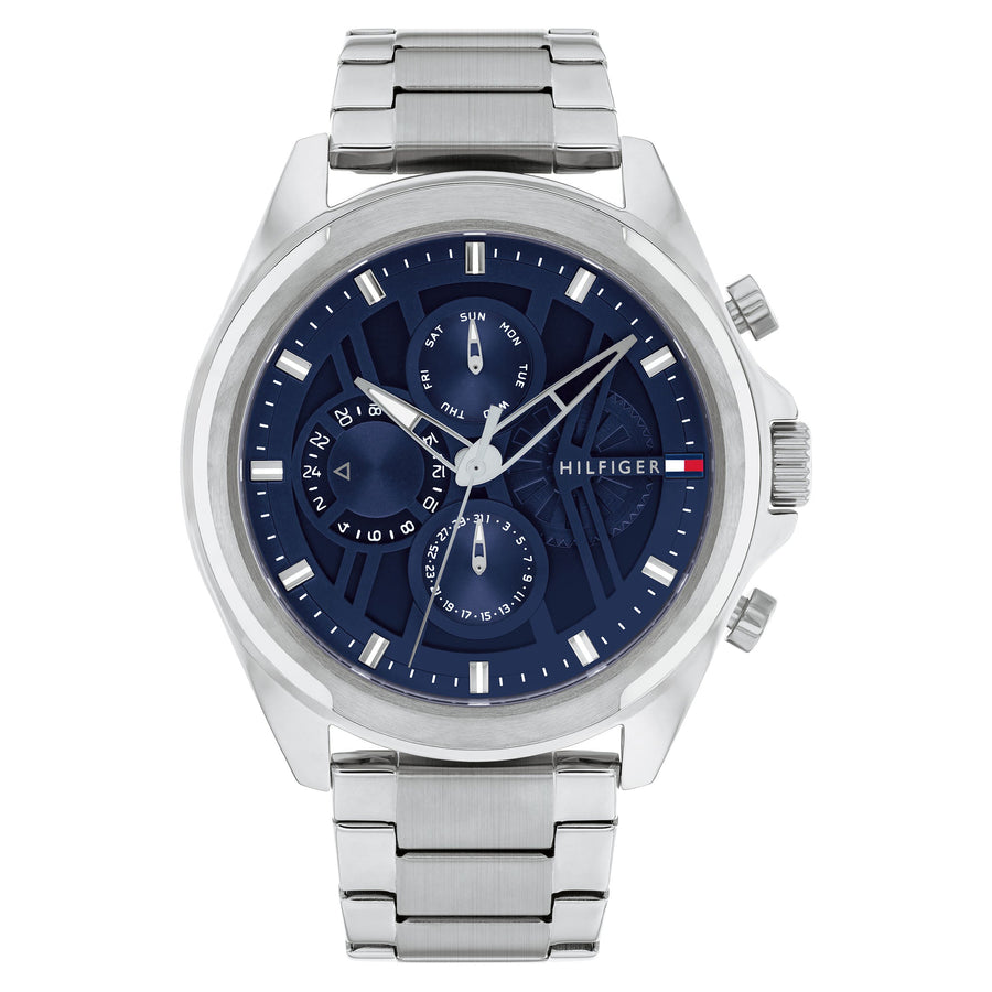 Tommy Hilfiger Stainless Steel Navy Dial Multi-function Men's Watch - 1710656