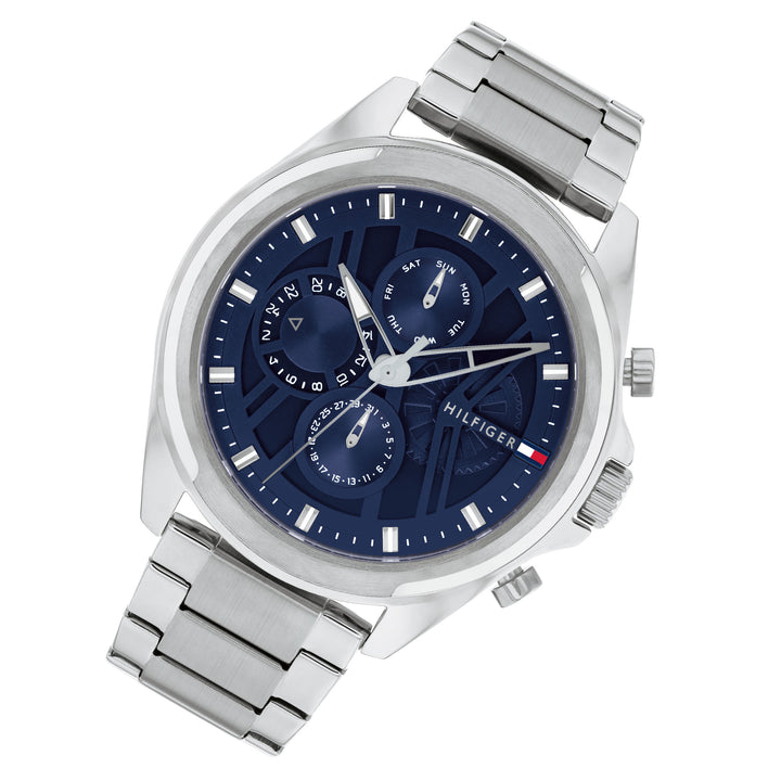 Tommy Hilfiger Stainless Steel Navy Dial Multi-function Men's Watch - 1710656