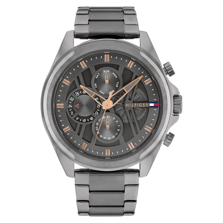 Tommy Hilfiger Grey Steel Dark Grey Dial Multi-function Men's Watch - 1710657