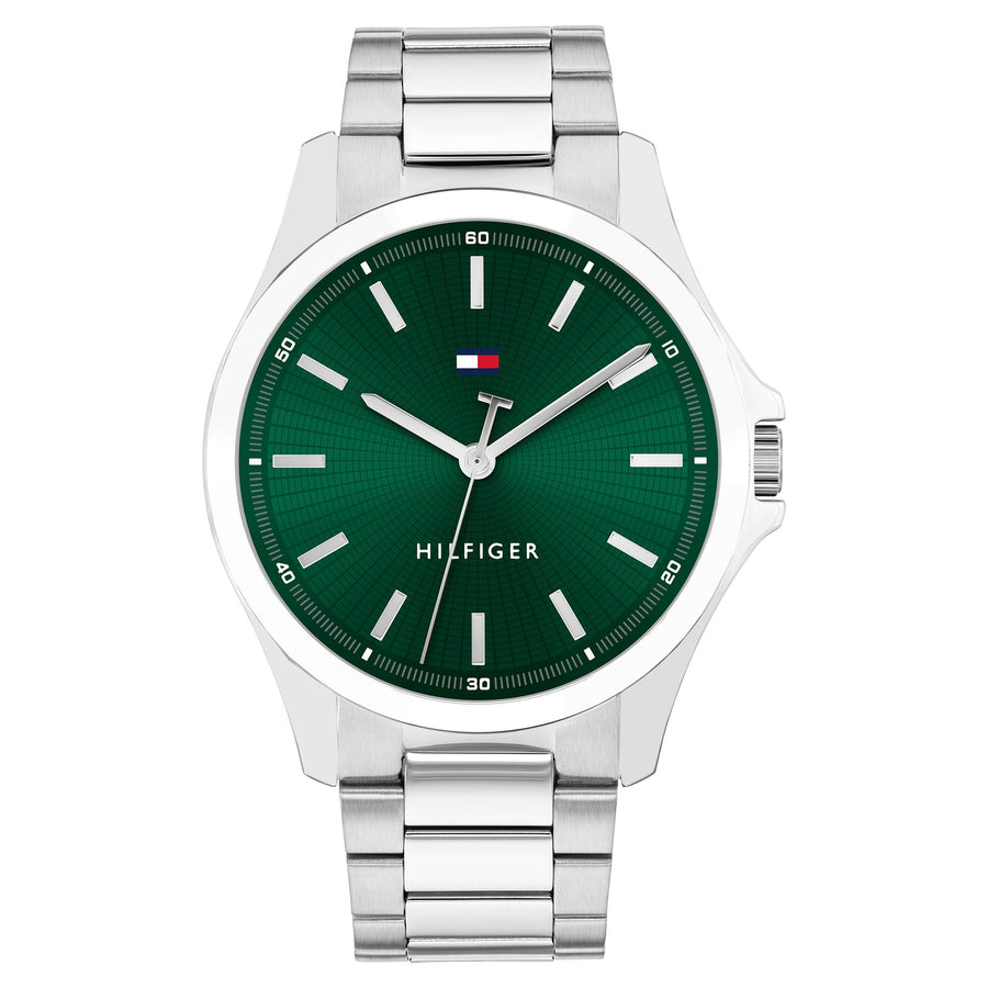 Tommy Hilfiger Bruce Stainless Steel Green Dial Basic Men's - 1710672