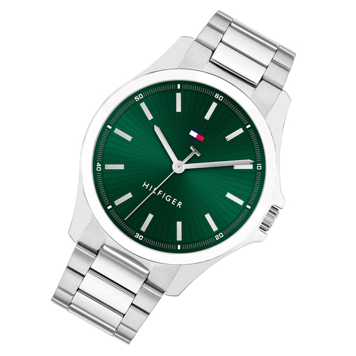 Tommy Hilfiger Stainless Steel Green Dial Men's Watch - 1710672