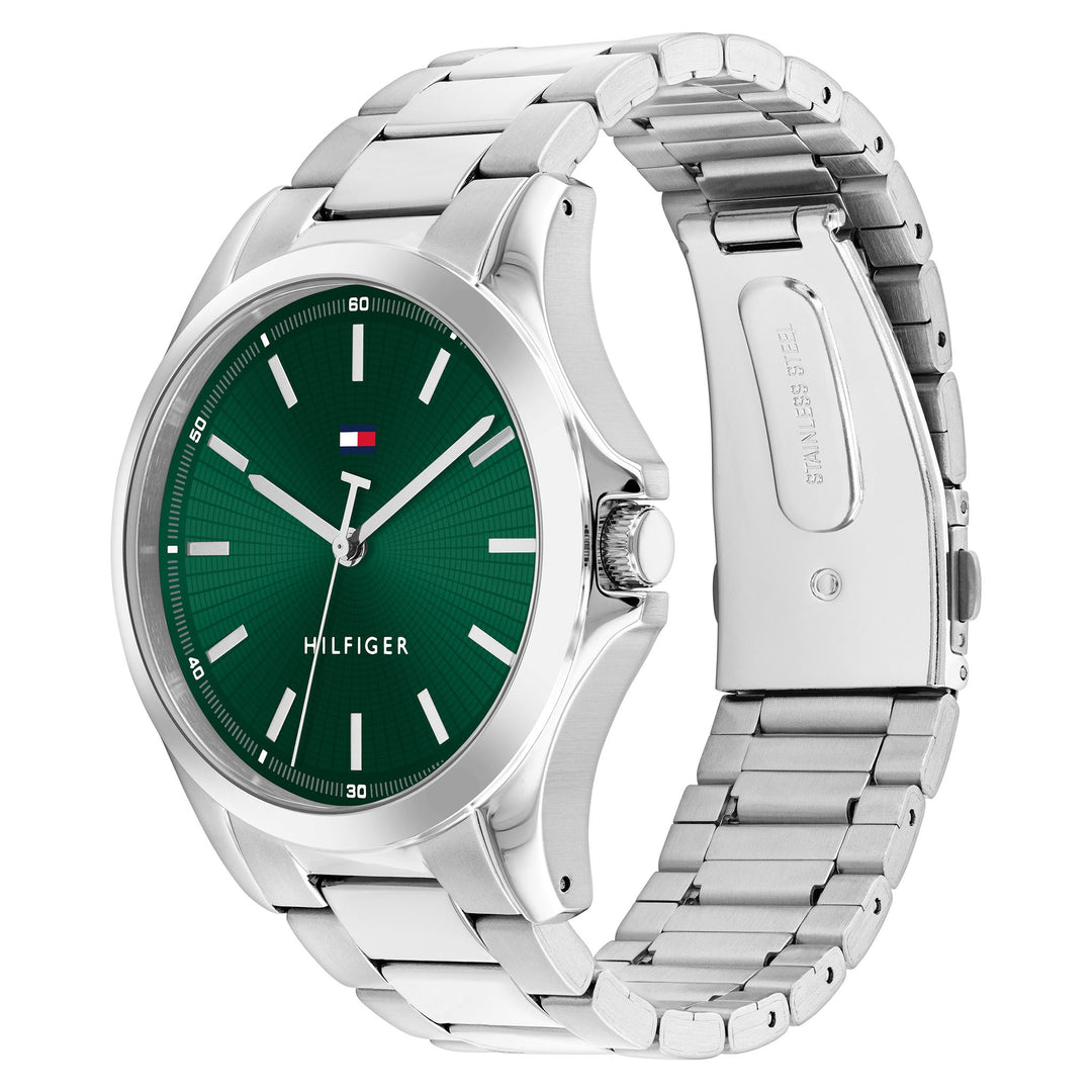 Tommy Hilfiger Stainless Steel Green Dial Men's Watch - 1710672