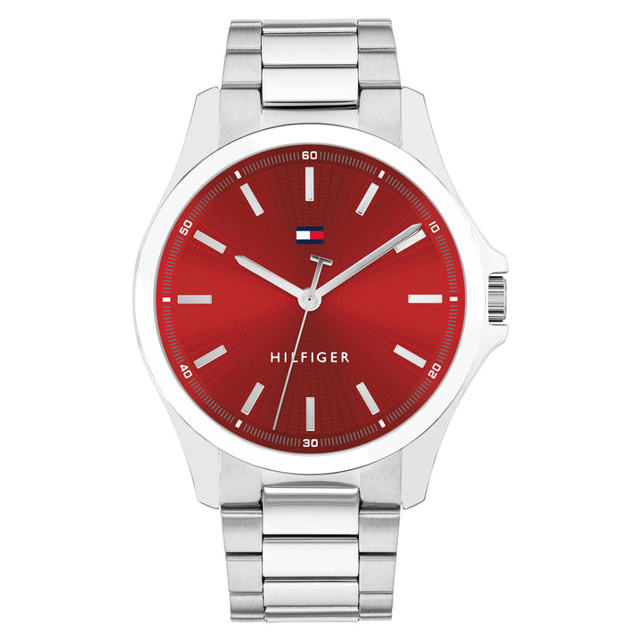 Tommy Hilfiger Bruce Stainless Steel Red Dial Basic Men's - 1710677