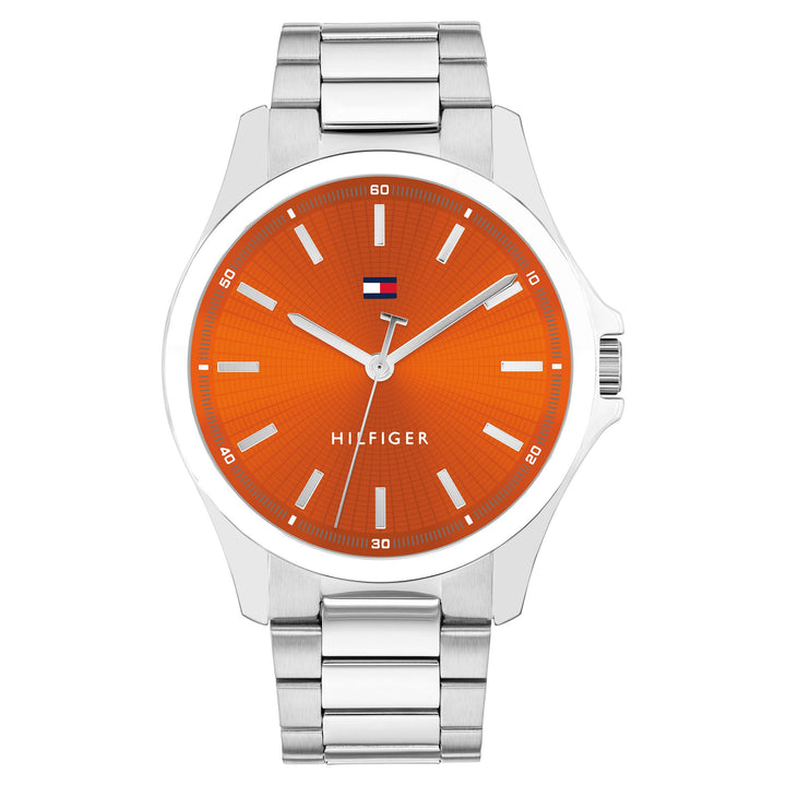 Tommy Hilfiger Bruce Stainless Steel Orange Dial Basic Men's - 1710678