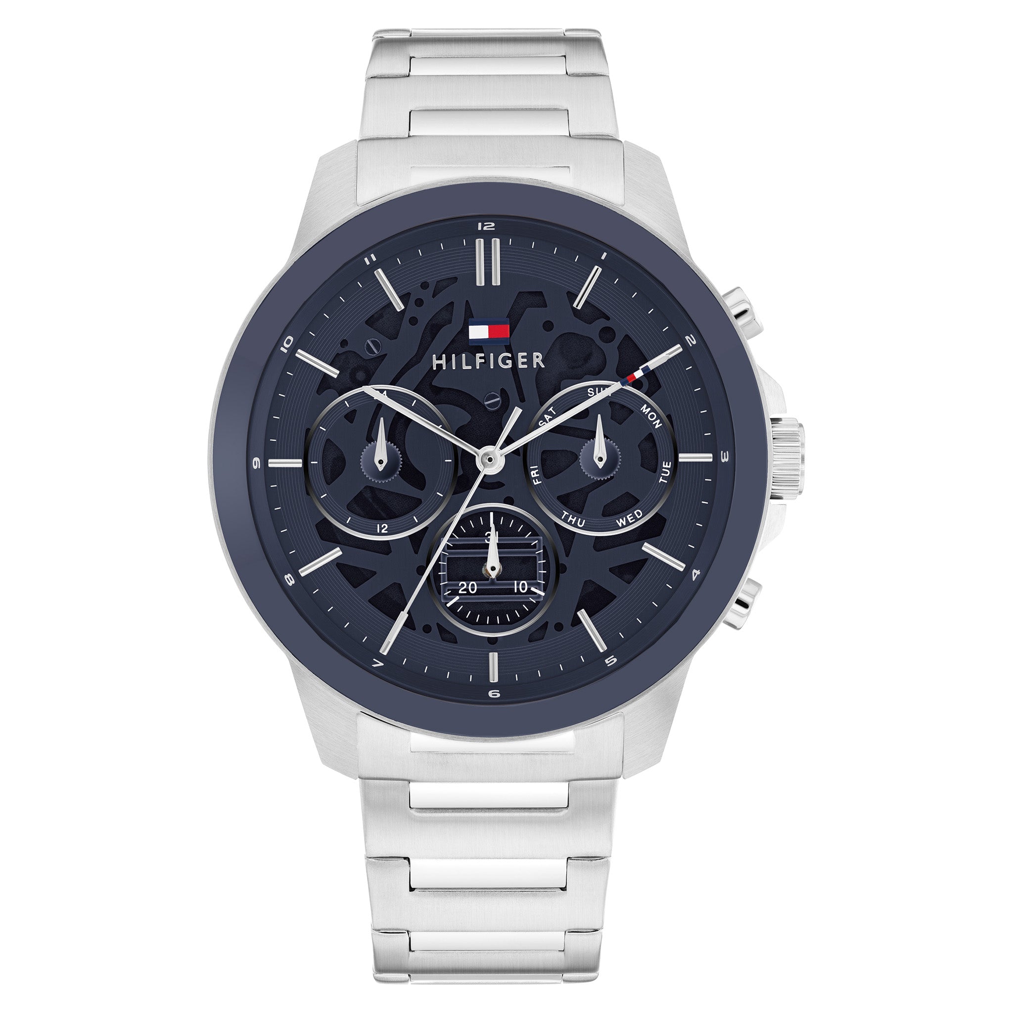 Tommy Hilfiger Stainless Steel Blue Dial Multi-function Men's Watch - 1710684