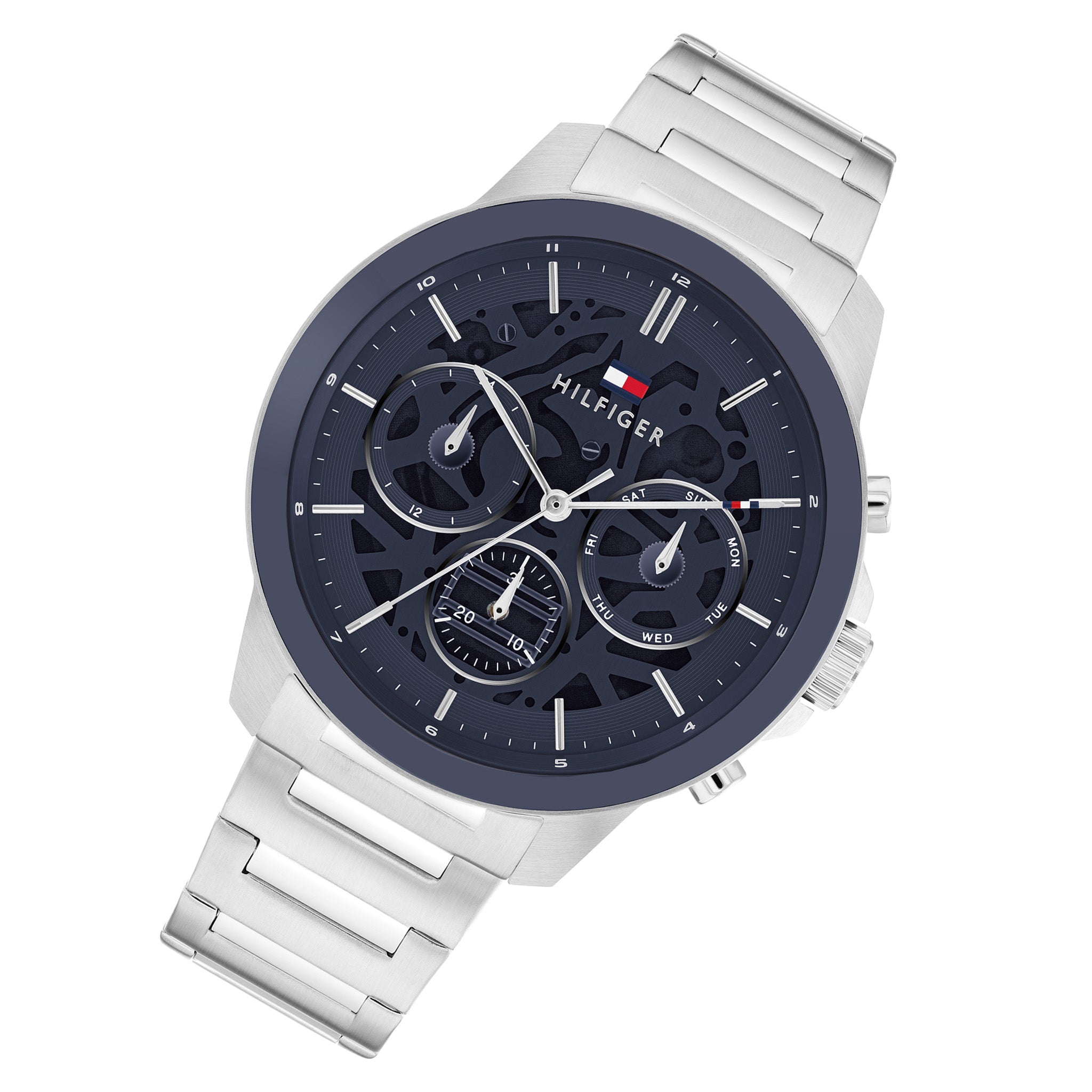 Tommy Hilfiger Stainless Steel Blue Dial Multi-function Men's Watch - 1710684
