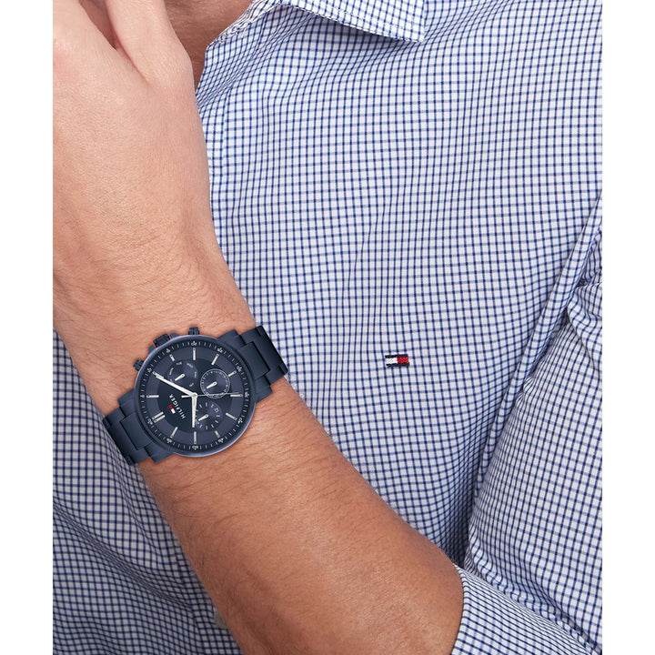 Tommy Hilfiger Steel Blue Dial Multi-function Men's Watch - 1710705