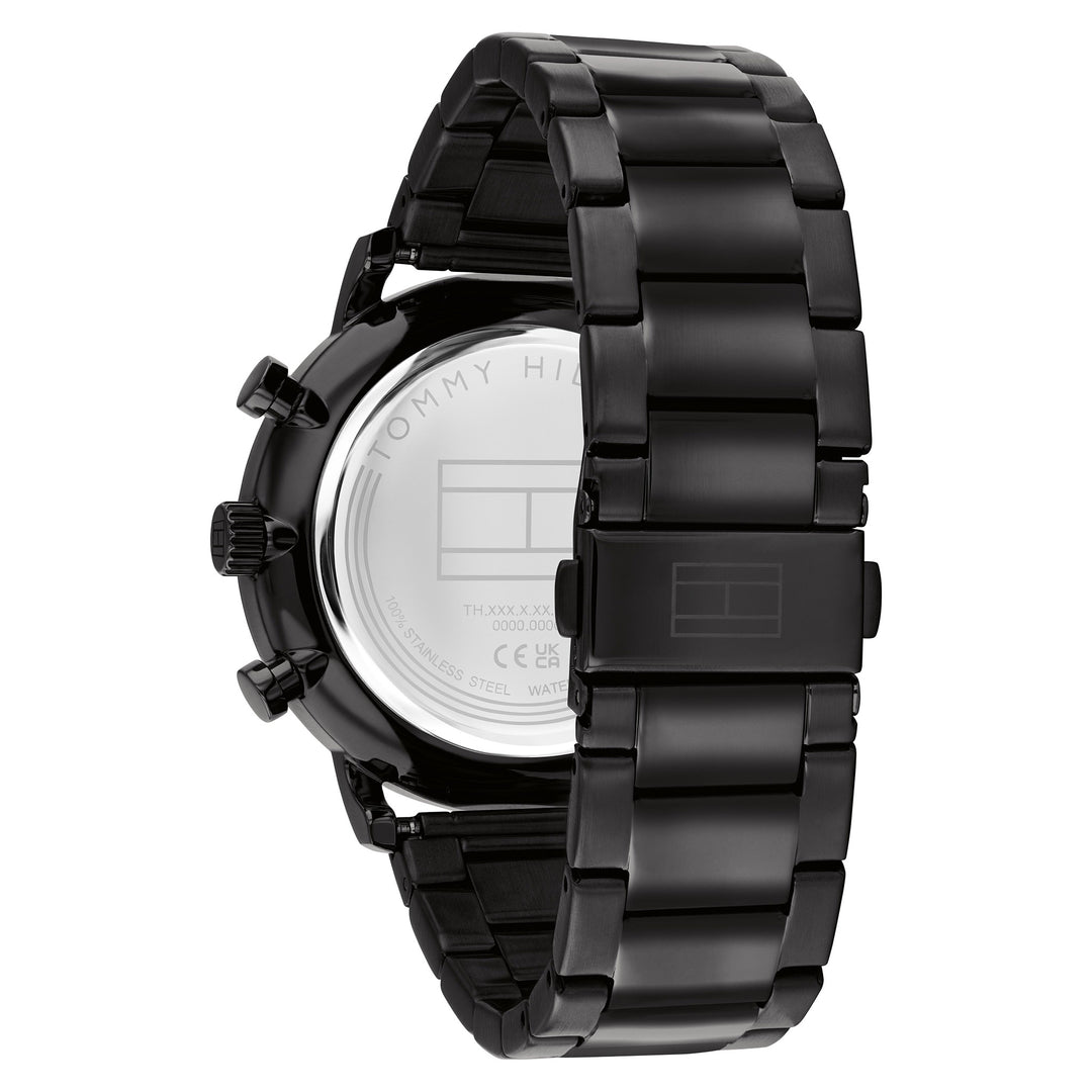 Tommy Hilfiger Black Steel Multi-function Men's Watch - 1710706