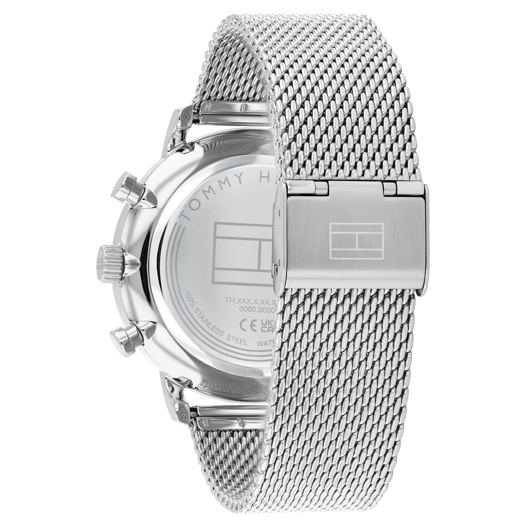 Tommy Hilfiger Stainless Steel Mesh Black Dial Multi-function Men's Watch - 1710708