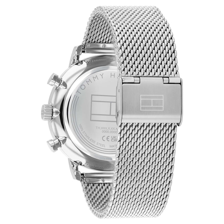 Tommy Hilfiger Stainless Steel Mesh Black Dial Multi-function Men's Watch - 1710708