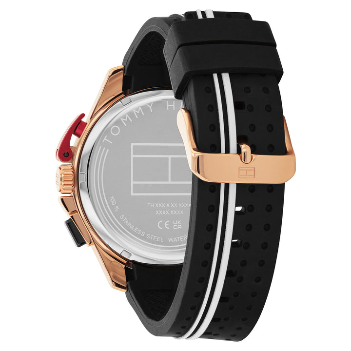 Tommy Hilfiger Silicone Black Dial Chronograph Men's Watch - 1710709