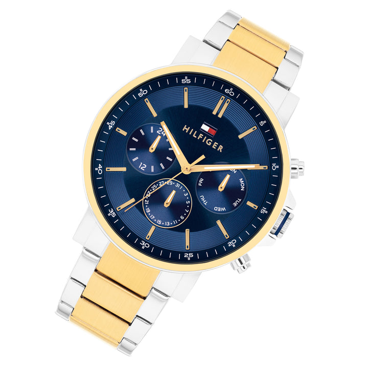Tommy Hilfiger Two-Tone Steel Blue Dial Multi-function Men's Watch - 1710710