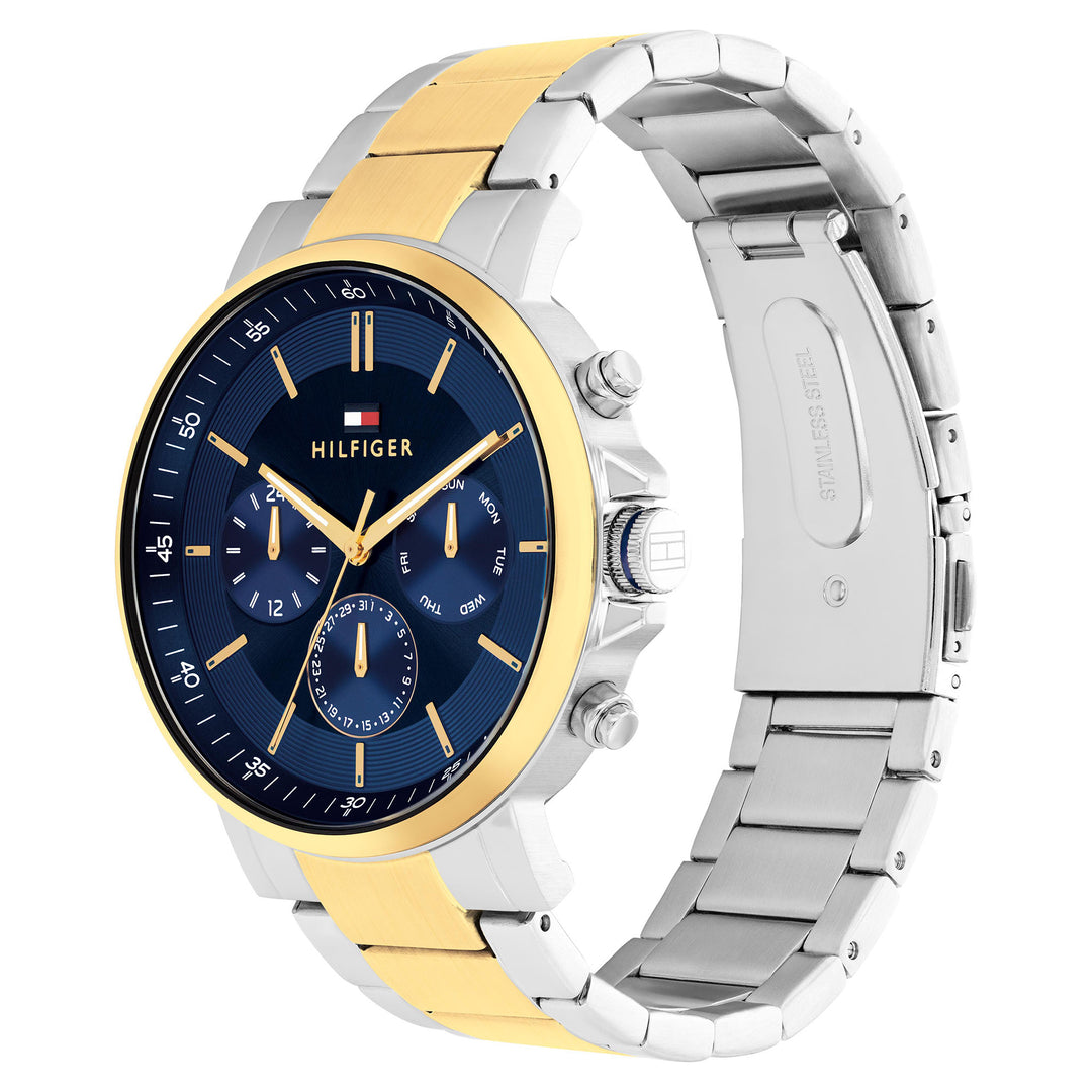 Tommy Hilfiger Two-Tone Steel Blue Dial Multi-function Men's Watch - 1710710