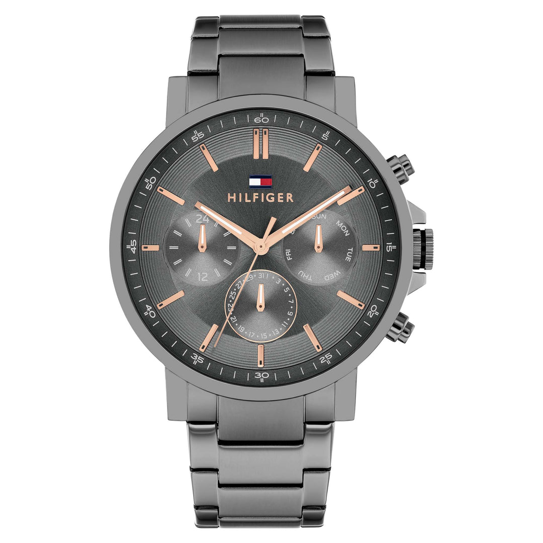 Tommy Hilfiger Grey Steel Dark Grey Dial Multi-function Men's Watch - 1710711