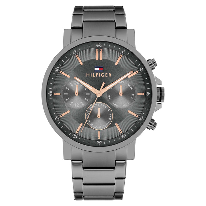 Tommy Hilfiger Grey Steel Dark Grey Dial Multi-function Men's Watch - 1710711