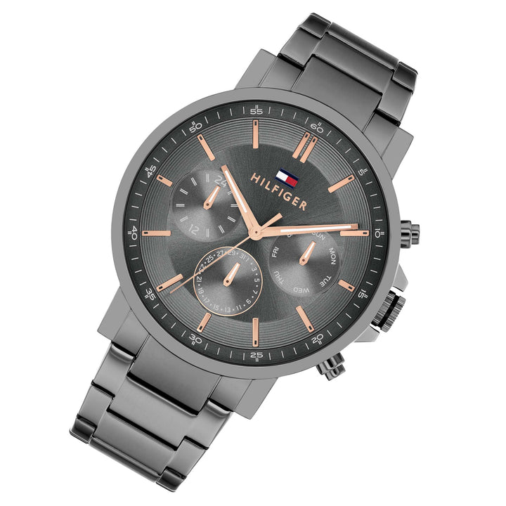 Tommy Hilfiger Grey Steel Dark Grey Dial Multi-function Men's Watch - 1710711