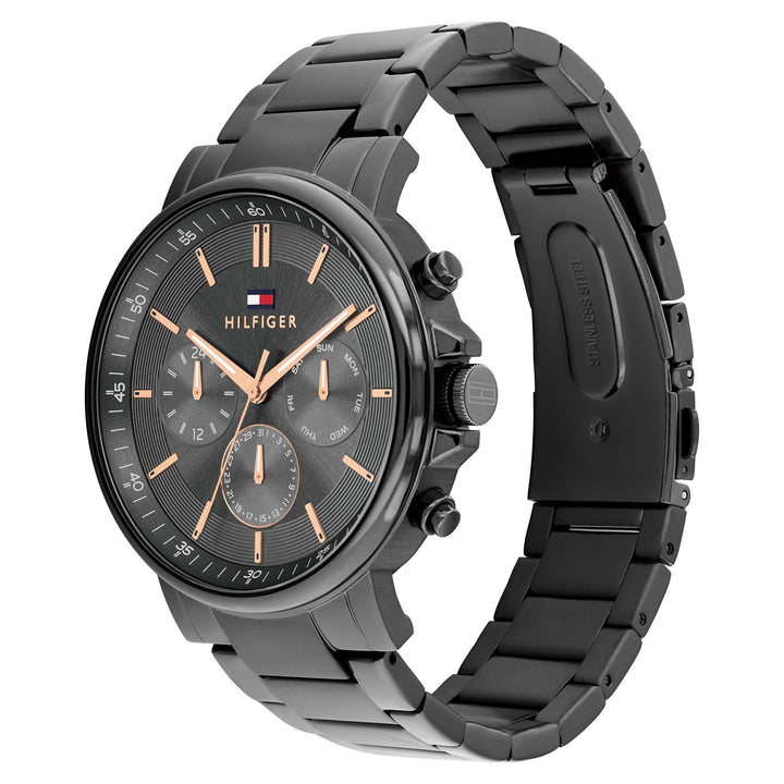 Tommy Hilfiger Grey Steel Dark Grey Dial Multi-function Men's Watch - 1710711