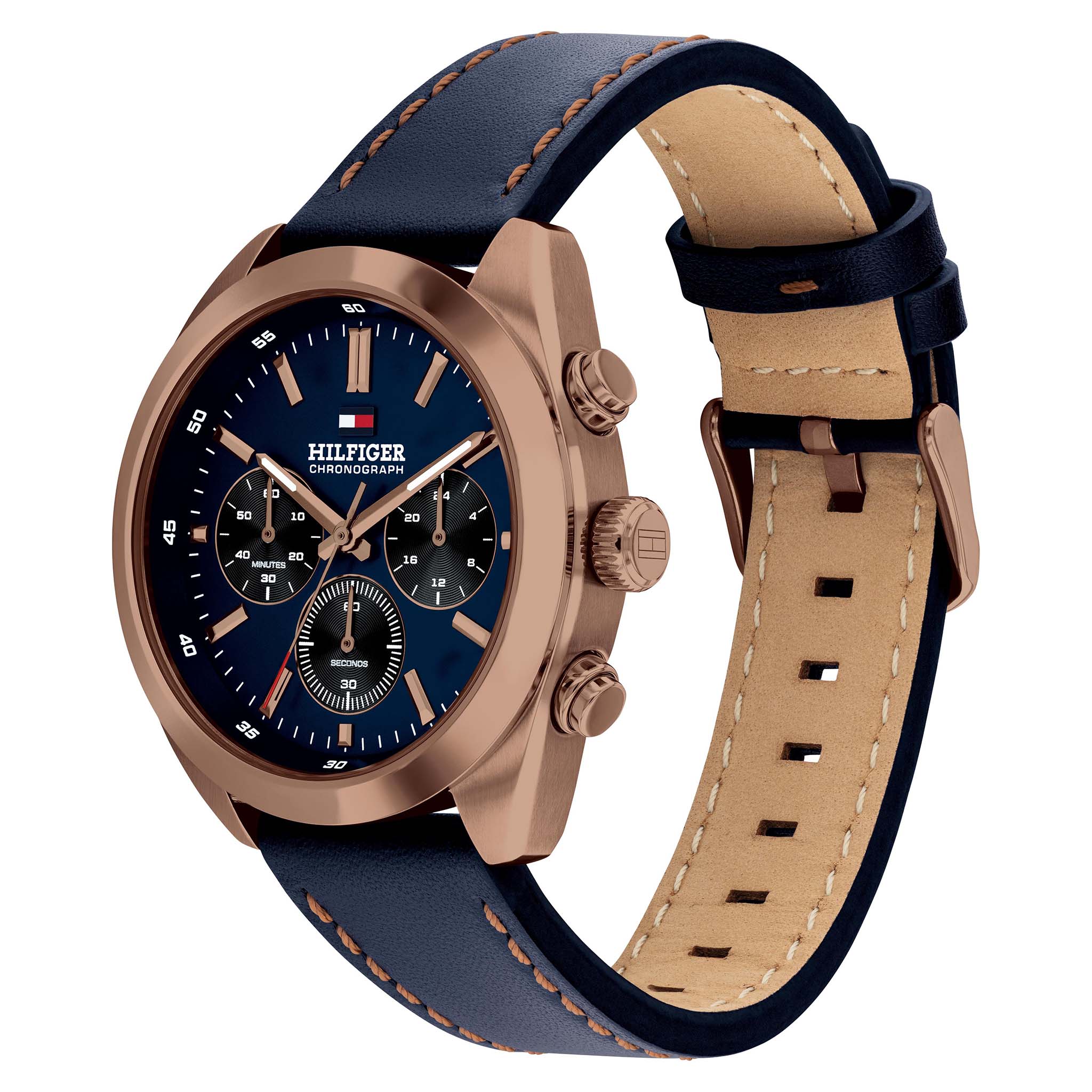 Tommy Hilfiger Blue Leather Chronograph Men's Watch - 1710721