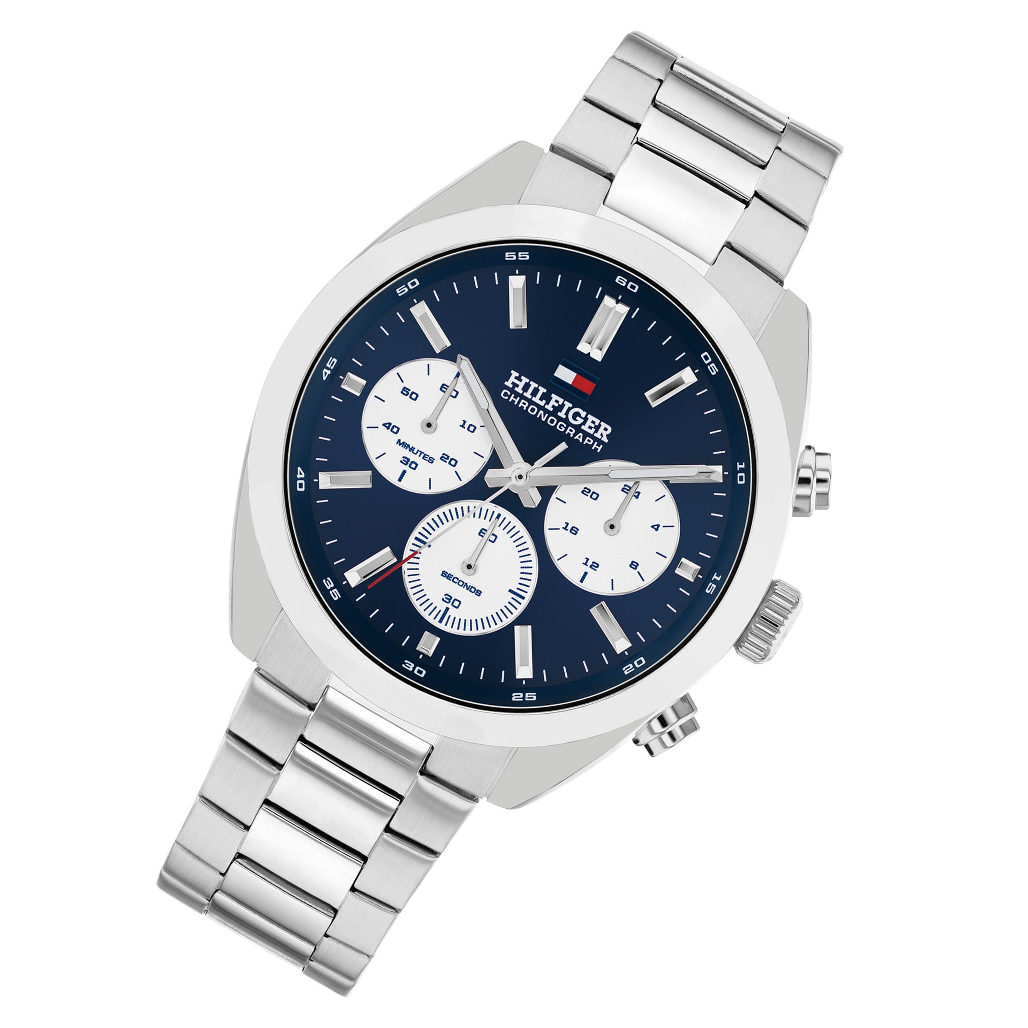 Tommy Hilfiger Stainless Steel Blue Dial Chronograph Men's Watch - 1710722