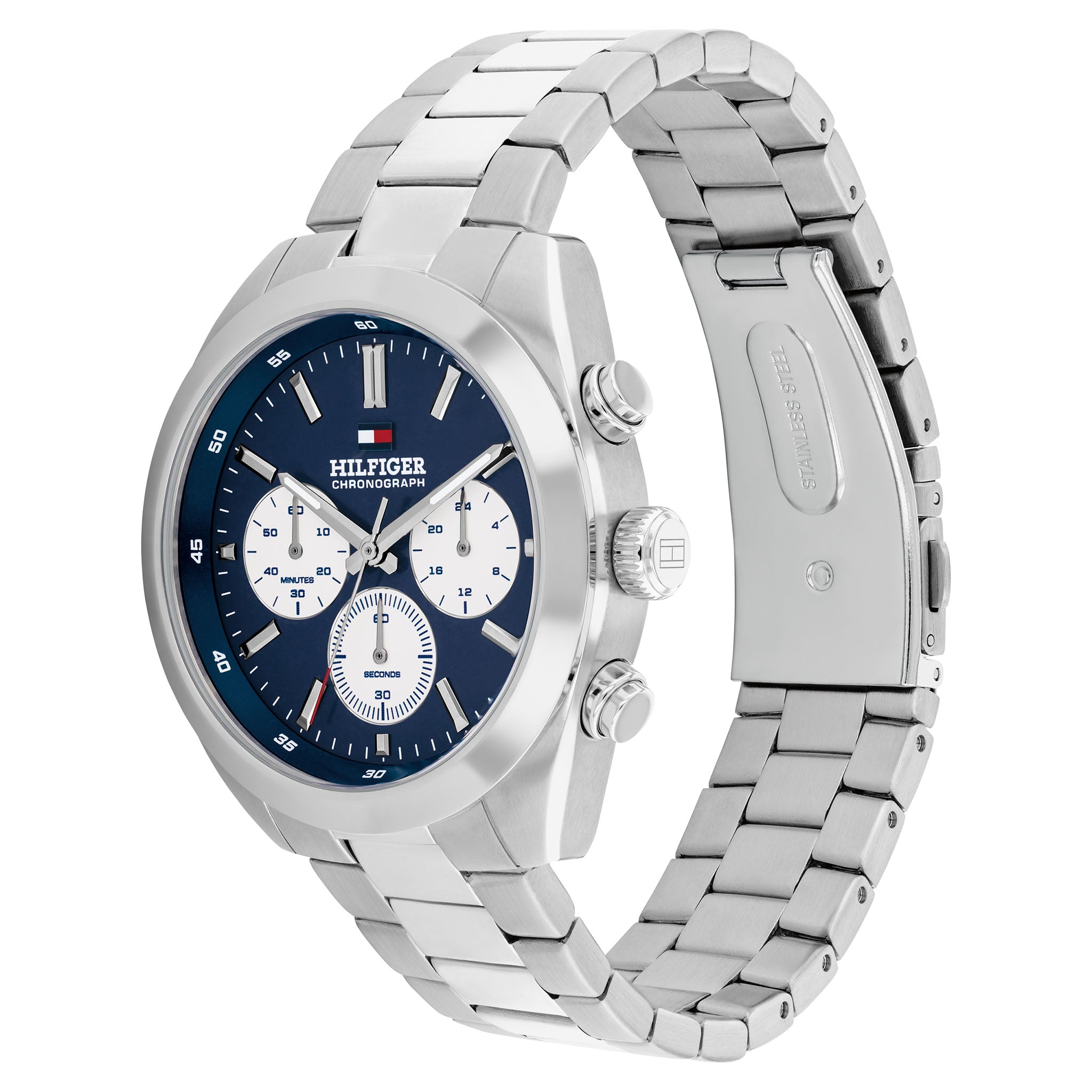 Tommy Hilfiger Stainless Steel Blue Dial Chronograph Men's Watch - 1710722