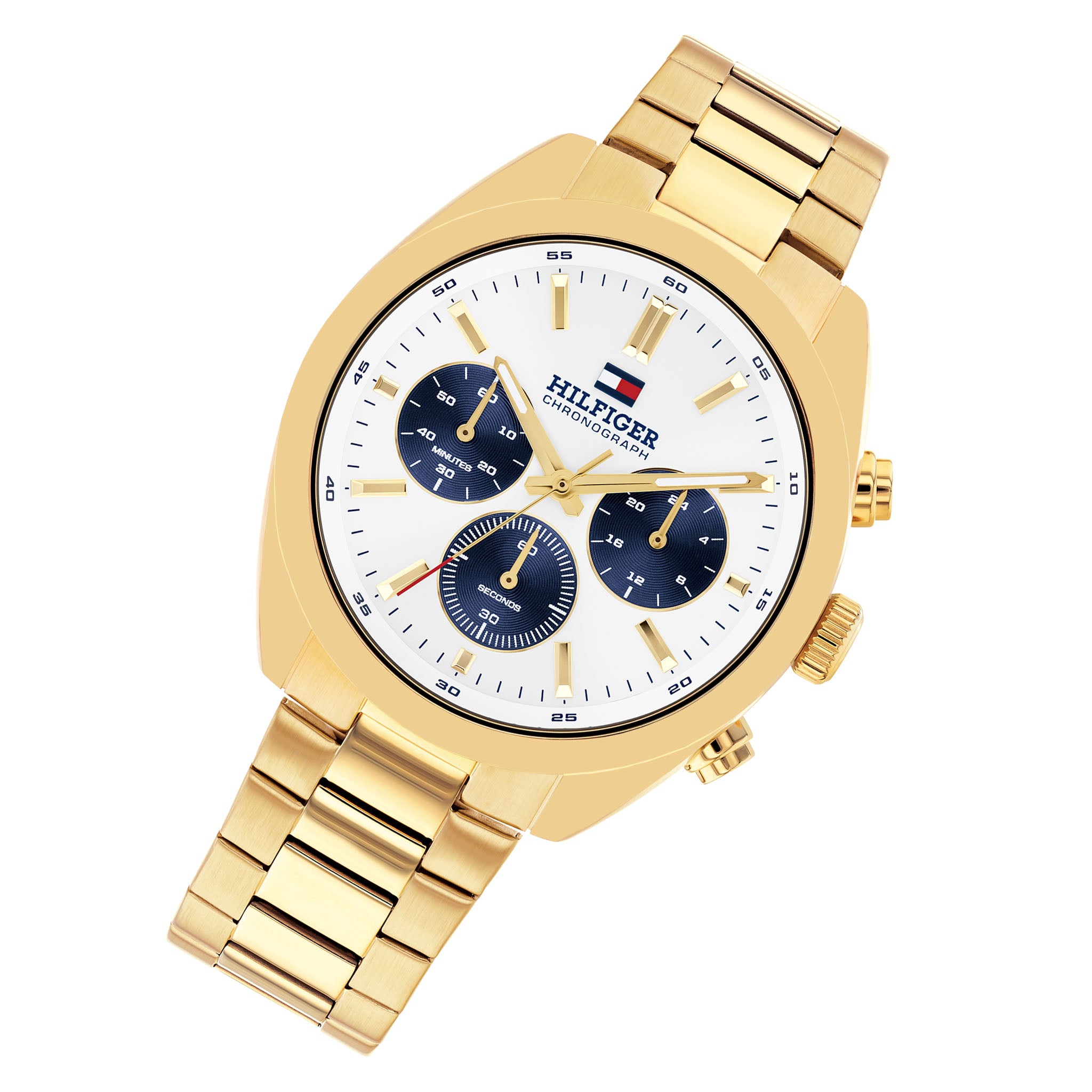 Tommy Hilfiger Gold Steel Cream Dial Chronograph Men's Watch - 1710723