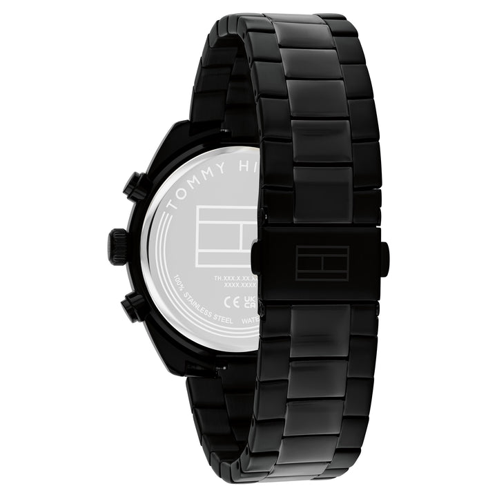 Tommy Hilfiger Black Steel Chronograph Men's Watch- 1710724