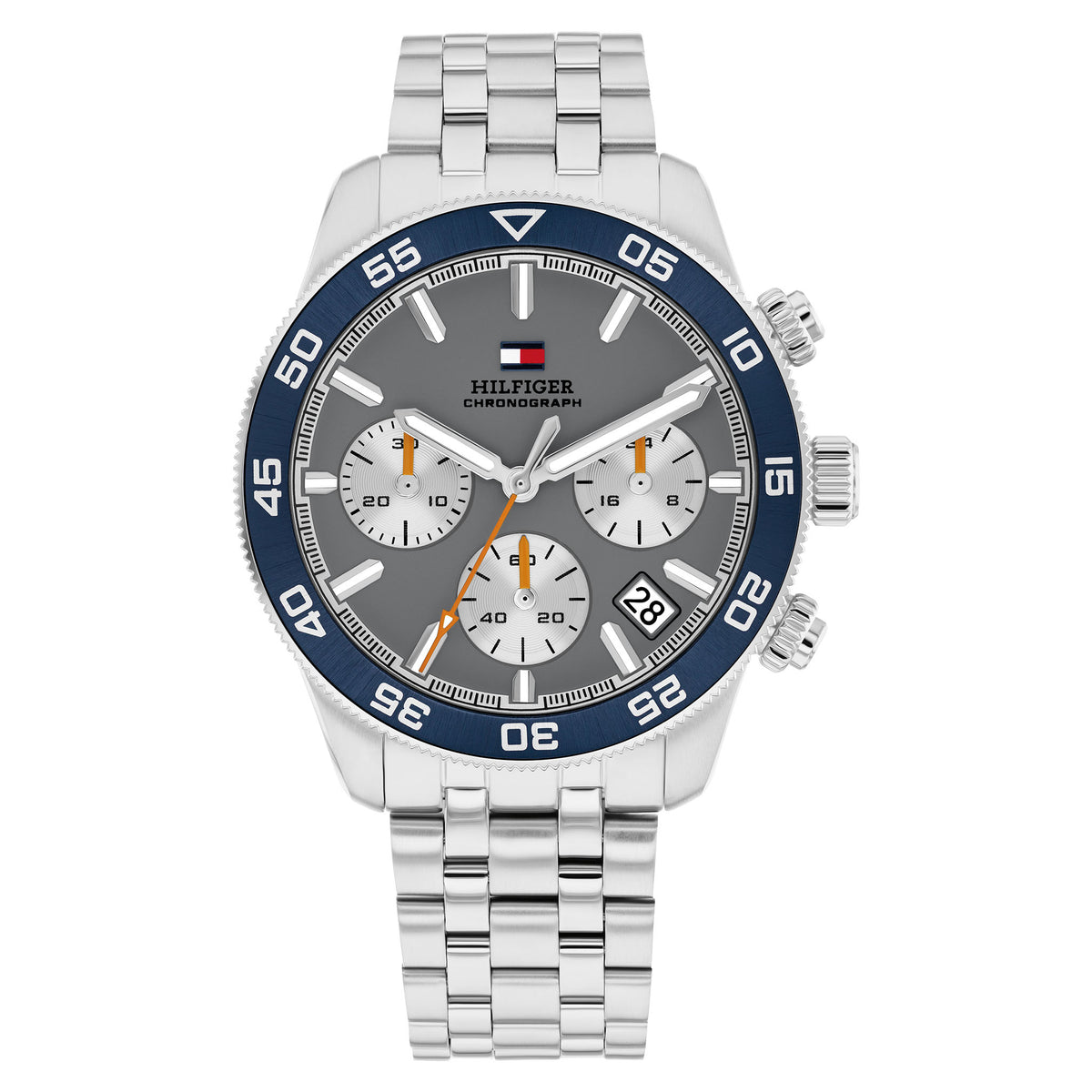 Tommy Hilfiger Stainless Steel Grey Dial Chronograph Men's Watch - 1710744