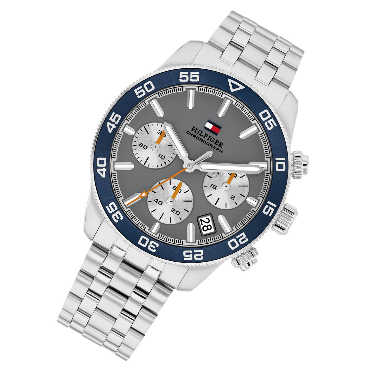 Tommy Hilfiger Stainless Steel Grey Dial Chronograph Men's Watch - 1710744