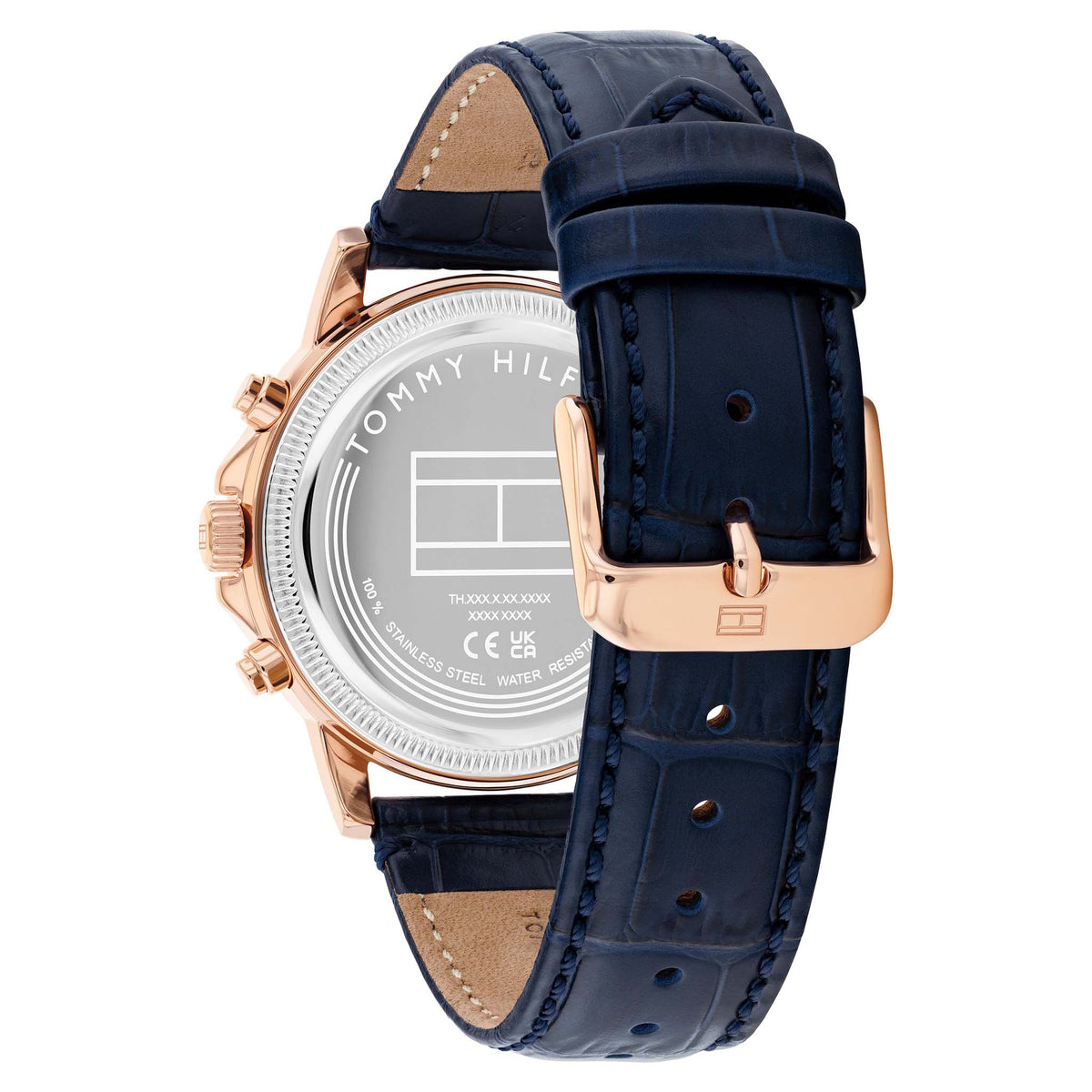 Tommy Hilfiger Leather Navy Dial Multi-function Men's Watch - 1710747