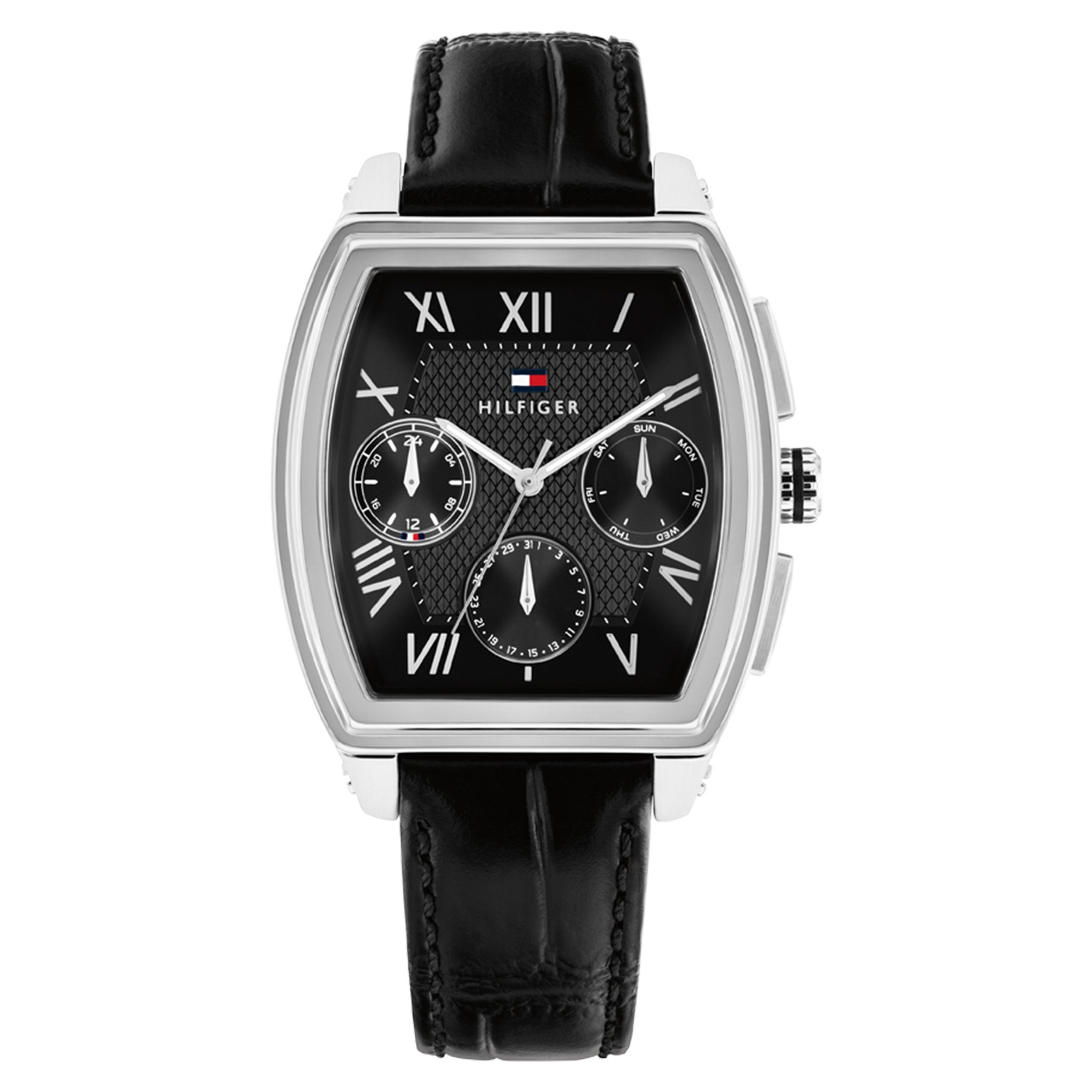 Tommy Hilfiger Leather Black Dial Multi-function Men's Watch - 1710761