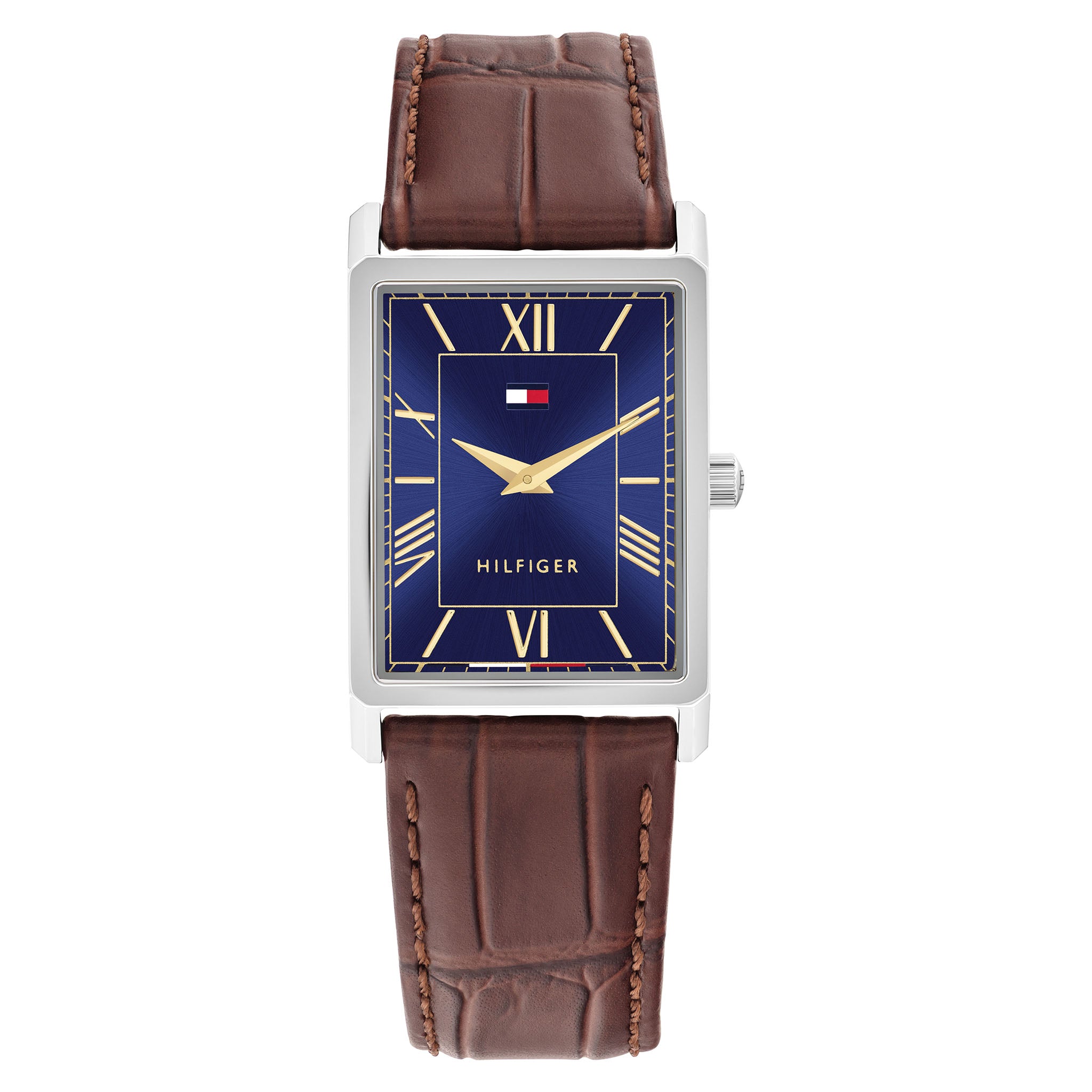 Tommy Hilfiger Brown Calfskin Blue Dial Men's Watch - 1710771