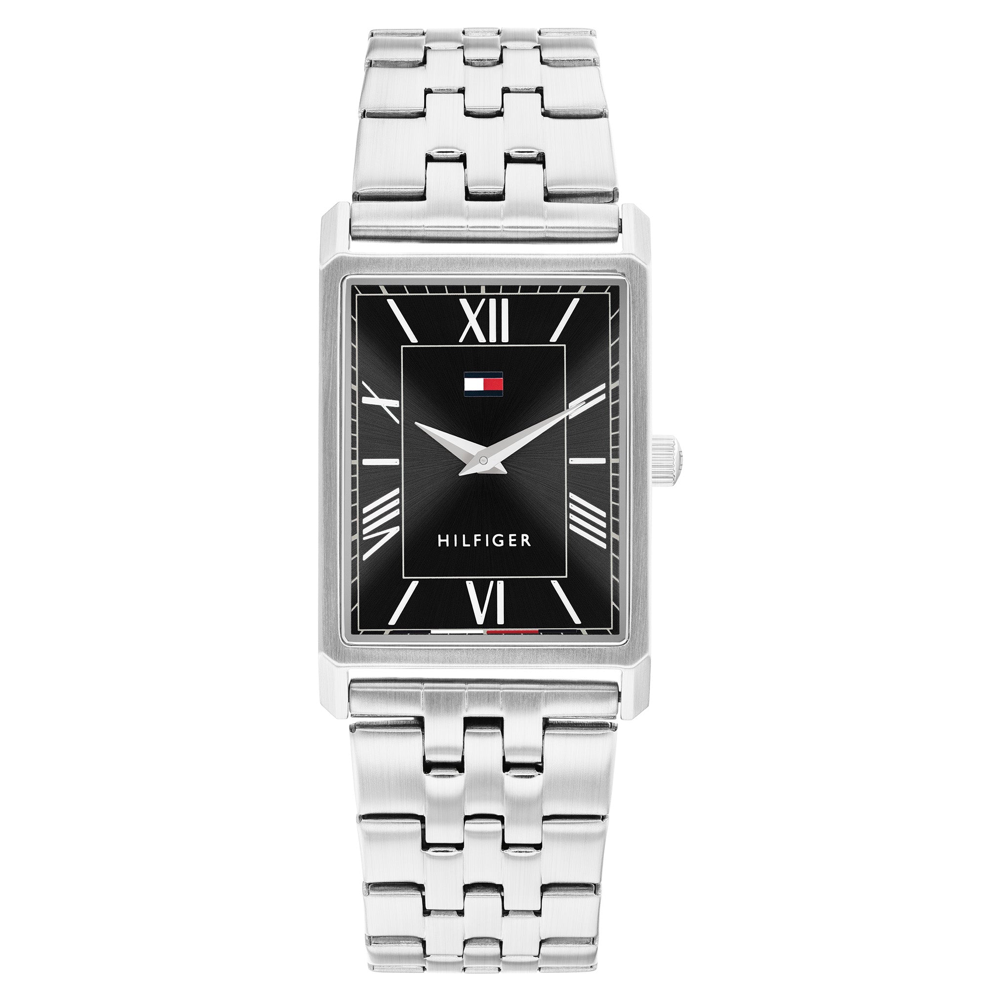Tommy Hilfiger Silver Steel Black Dial Men's Watch - 1710773