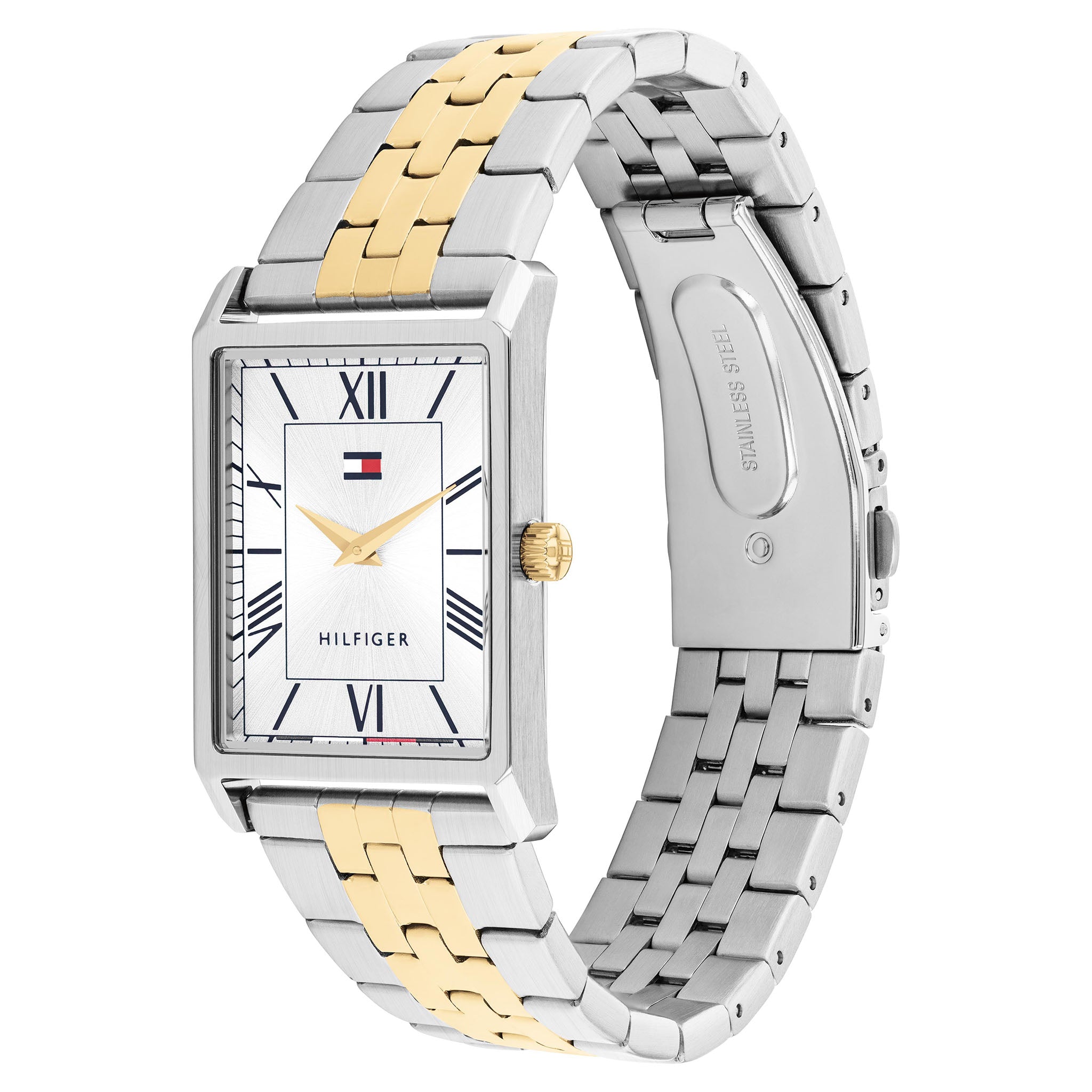 Tommy Hilfiger Two-Tone Steel Silver White Dial Men's Watch - 1710774