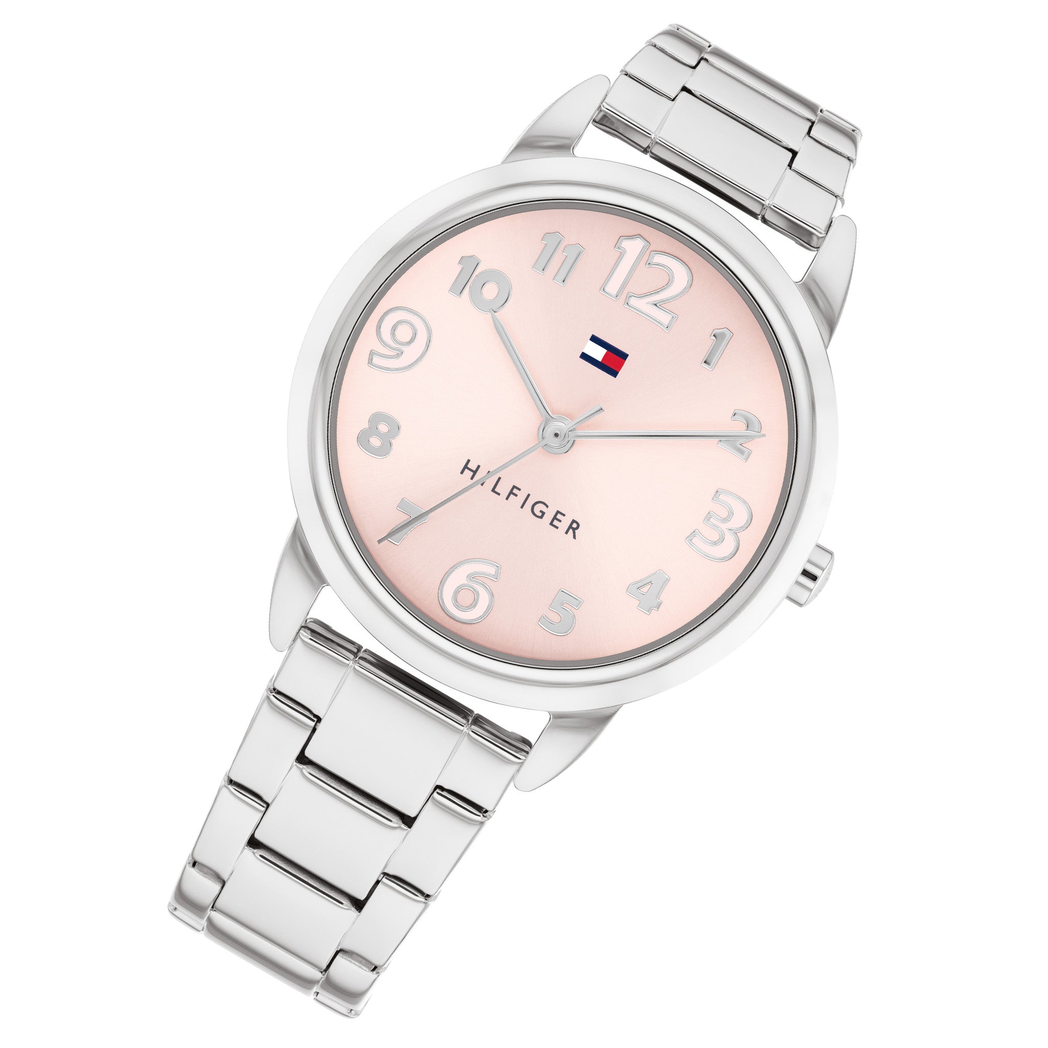Tommy Hilfiger Silver Steel Pink Dial Kids Watch - 1720045