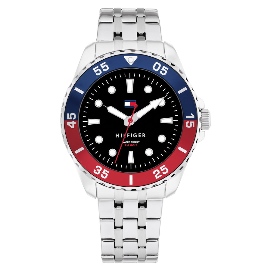 Tommy Hilfiger Teens Stainless Steel Black Dial Unisex Watch - 1720048