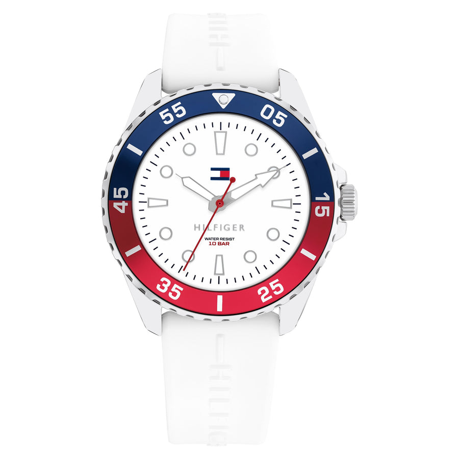 Tommy Hilfiger Teens White Silicone White Dial Unisex Watch - 1720050