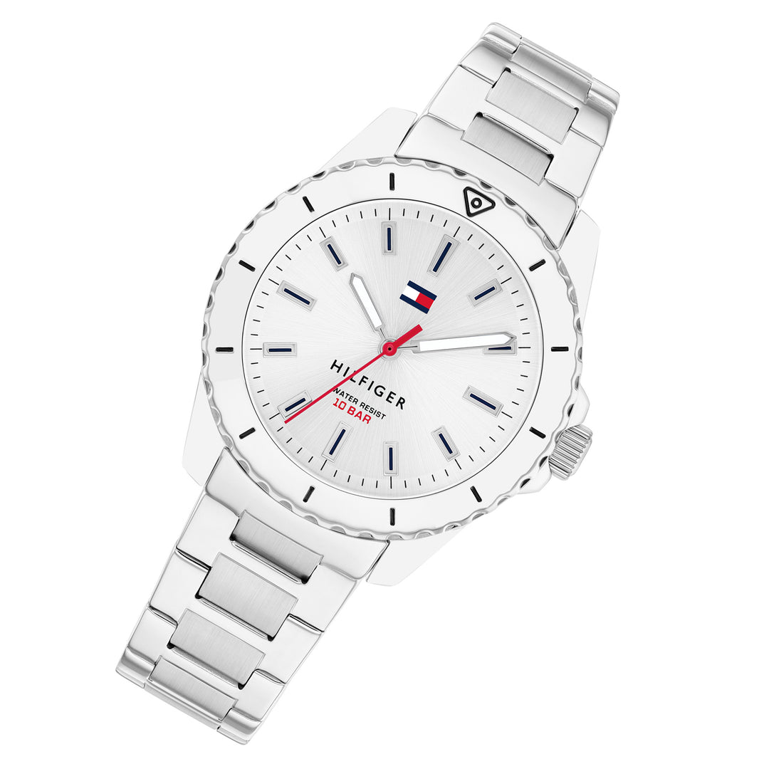 Tommy Hilfiger Stainless Steel Silver White Dial Unisex Watch - 1720051