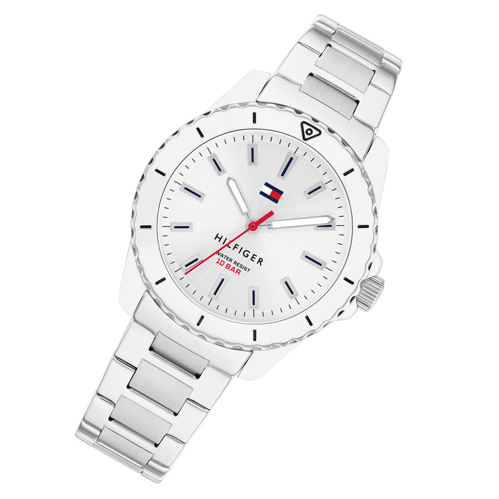 Tommy Hilfiger Stainless Steel Silver White Dial Unisex Watch - 1720051