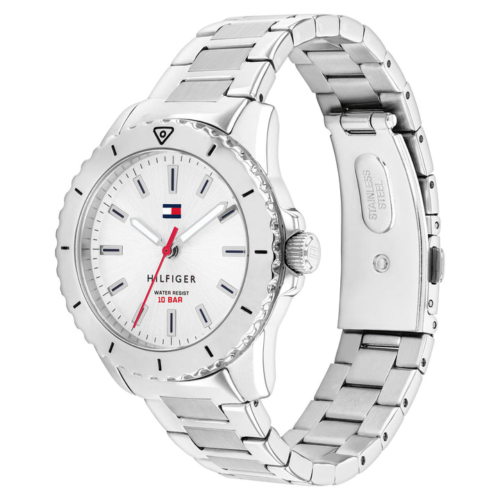 Tommy Hilfiger Stainless Steel Silver White Dial Unisex Watch - 1720051