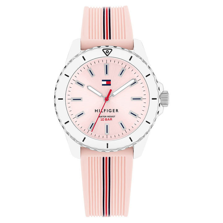 Tommy Hilfiger Teens Pink Silicone Blush Dial Unisex Watch - 1720052