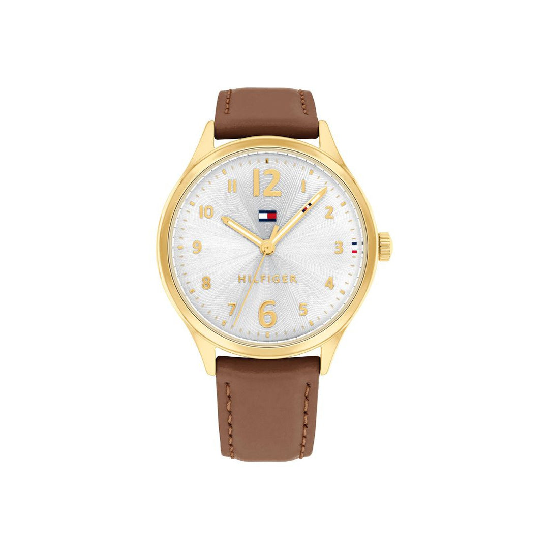 Tommy Hilfiger Brown Leather White Dial Women's Watch - 1781802