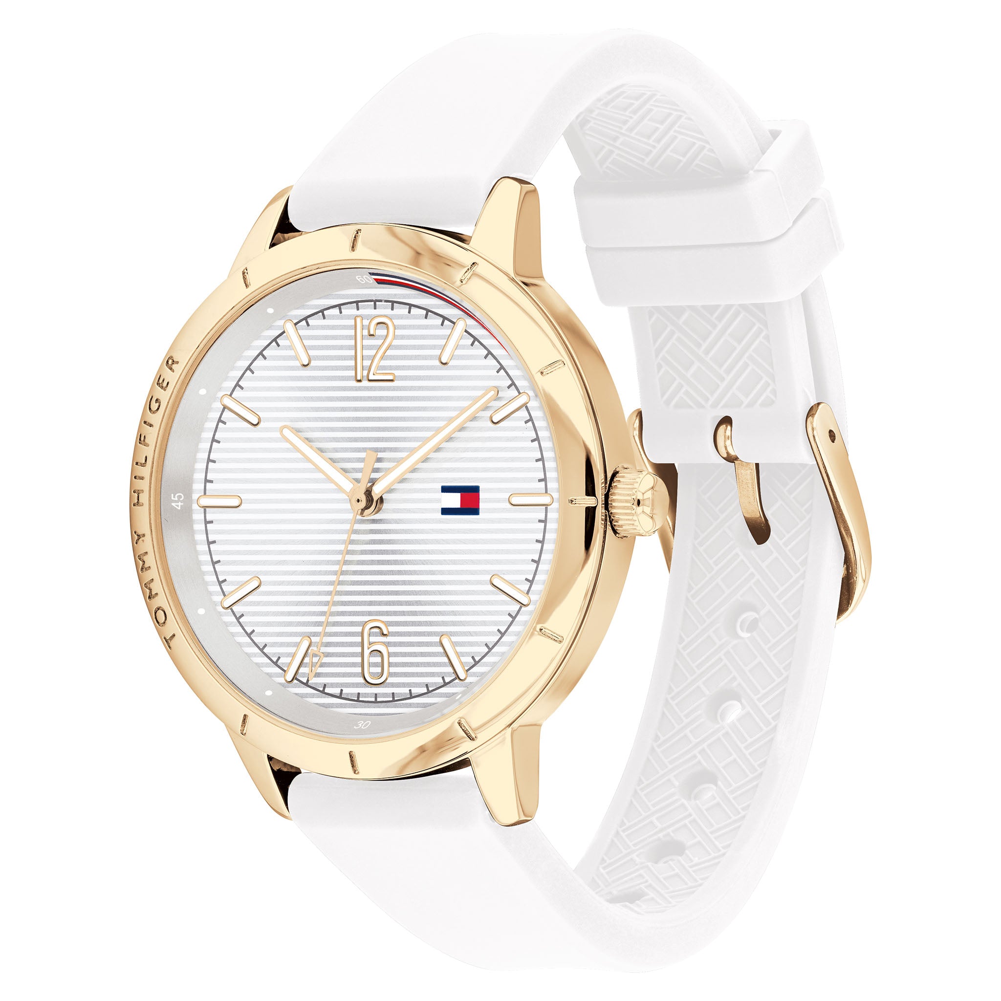 Tommy Hilfiger Silicone White Dial Women's Watch - 1782049