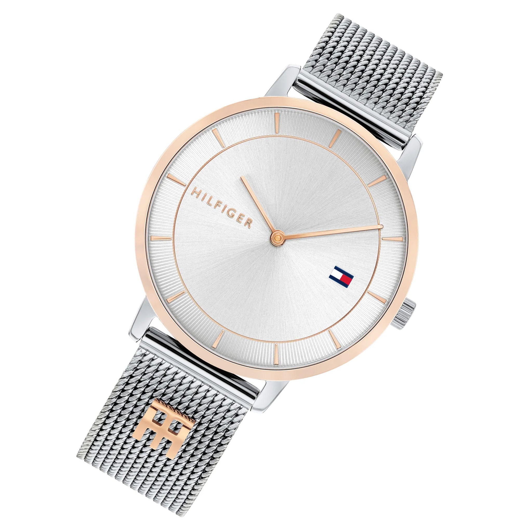 Tommy Hilfiger Silver Mesh White Dial Women's Watch - 1782288
