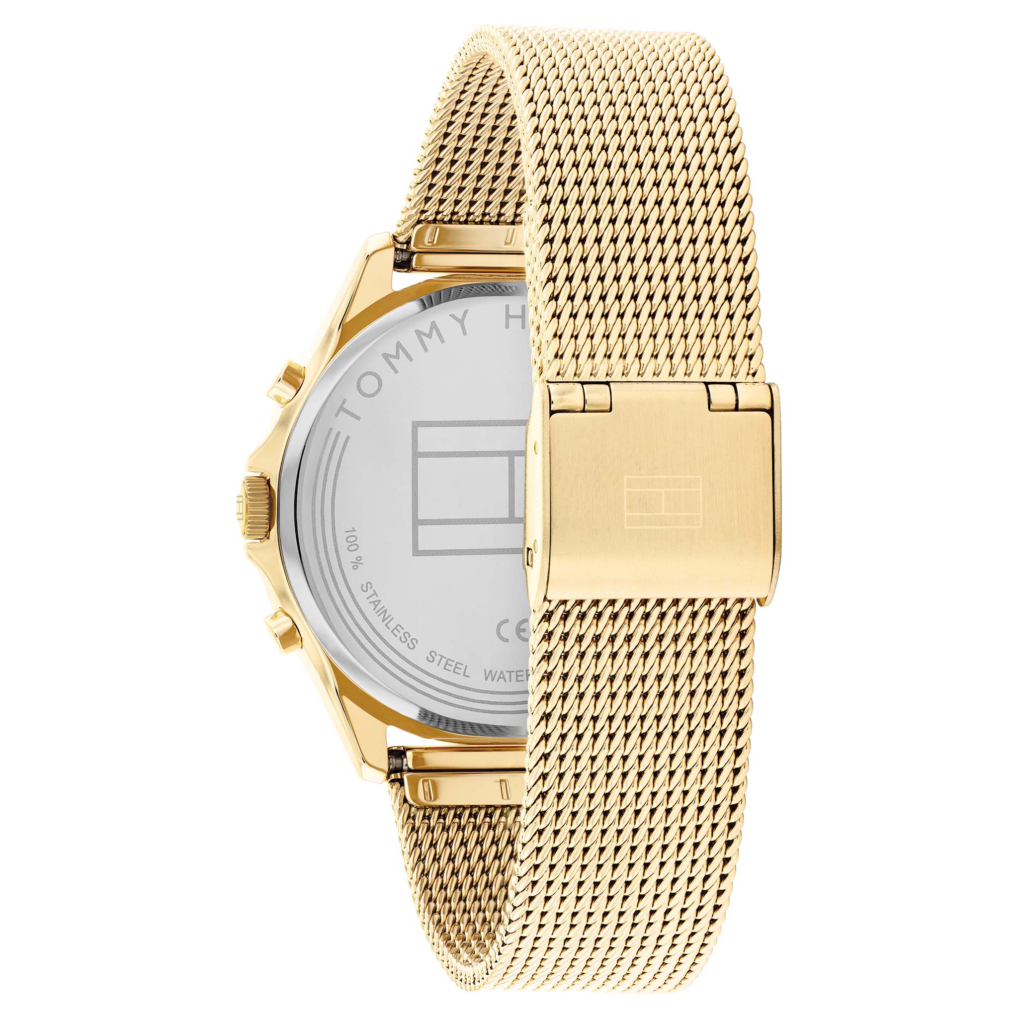 Tommy Hilfiger Gold Steel Mesh Multi-function Women's Watch - 1782417