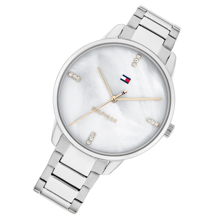 Tommy Hilfiger Stainless Steel White Mother of Pearl Dial Women's Watch - 1782544