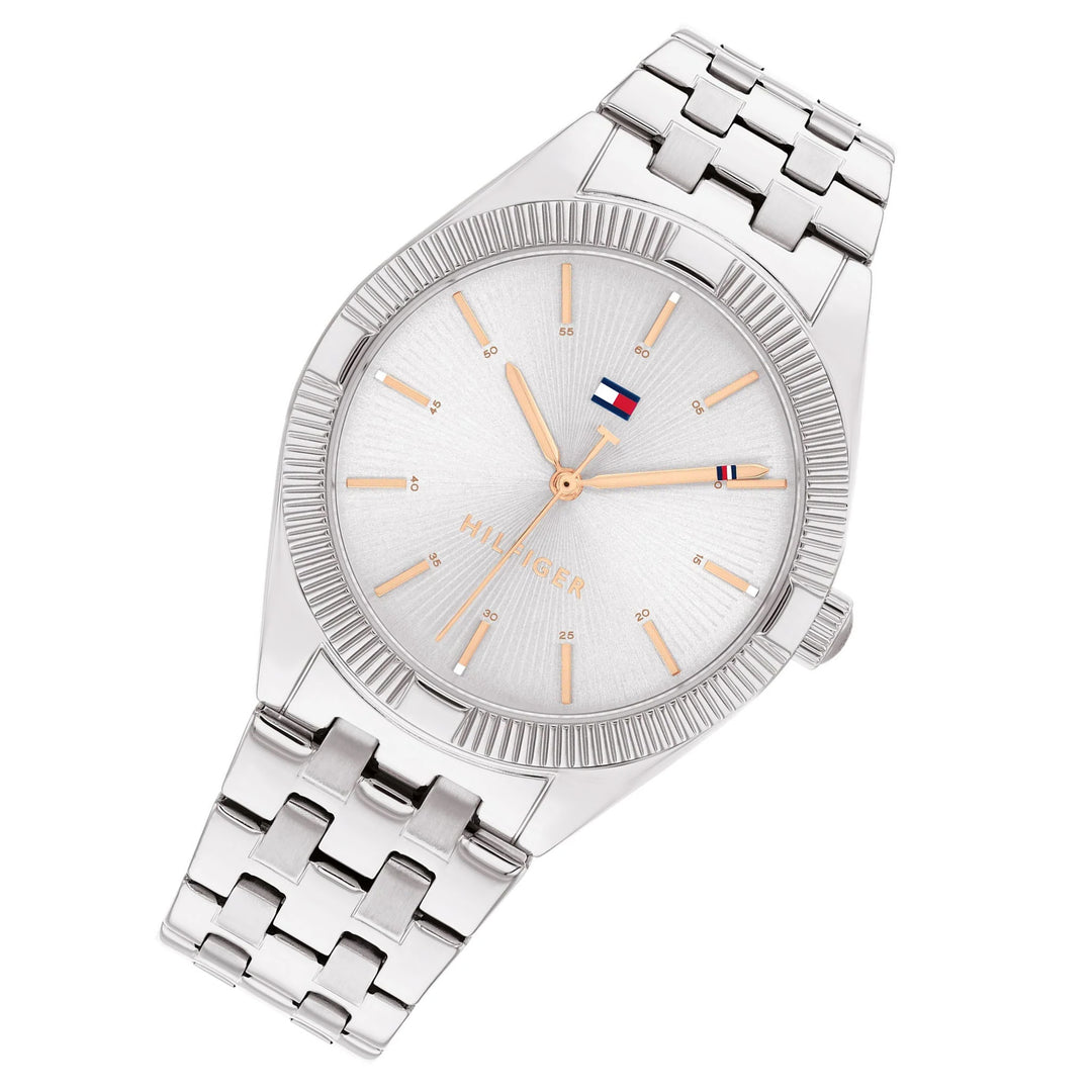 Tommy Hilfiger Stainless Steel Silver White Dial Women's Watch - 1782548