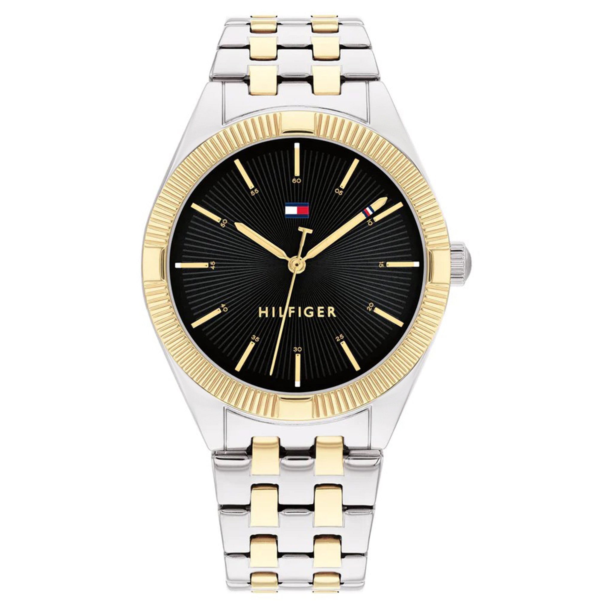 Tommy Hilfiger Two-Tone Steel Black Dial Women's Watch - 1782549