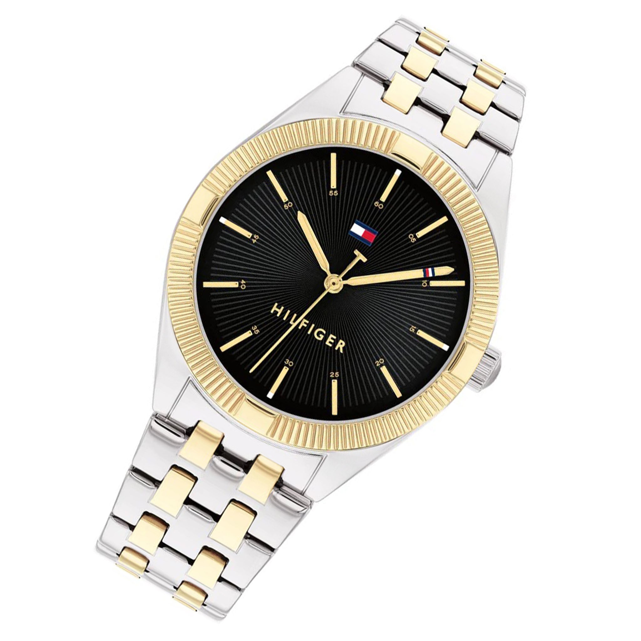 Tommy Hilfiger Two-Tone Steel Black Dial Women's Watch - 1782549